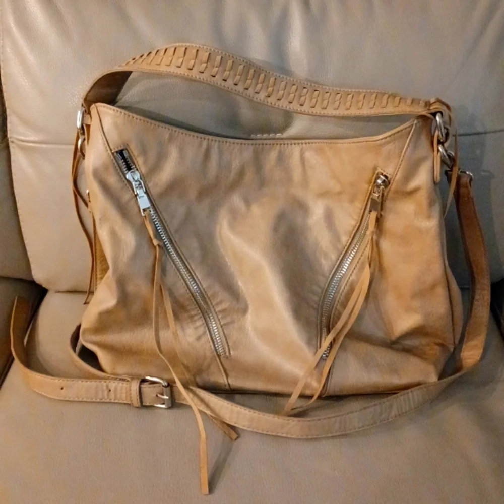 URBAN EXPRESSIONS hobo bag khaki tan vegan leather pleather